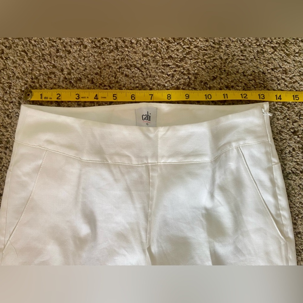 cabi Angel Linen Trousers Women’s Size 0 NWOT - Picture 3 of 7